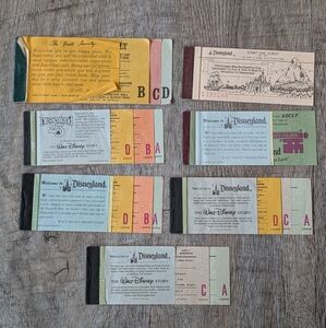 Vintage 80's Disneyland And Knott's Berry Farm Park Coupons Ticket Books 7 Total